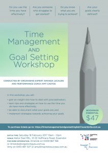 Flyer for Time Management & Goal Setting workshop