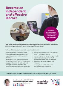 Flyer for becoming an independent and effective learner - Organising Students