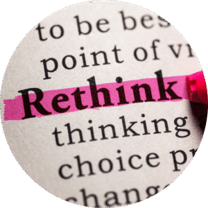 Organising Students BLOG image of the word rethink highlighted