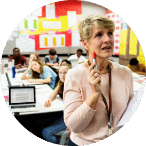 Organising Students - BLOG - Image of a teacher with bored students in the background