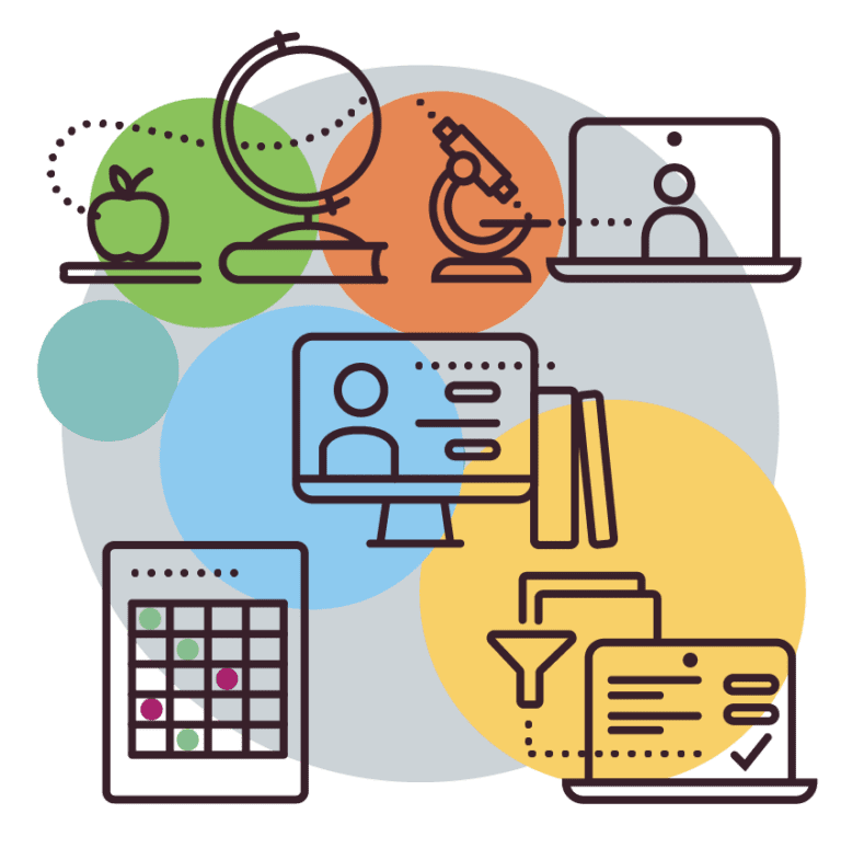 BLOG - Organising Students - Back to school tips for students how to start the year strong and to keep going when it gets hard - image of icons that relate to secondary school