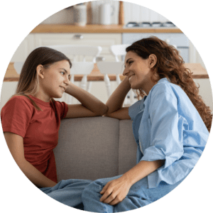 Organising Students Blog - Supporting Without Overstepping: How to Stop Nagging and Build Independence - image of mum and daughter talking calmly