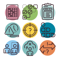 BLOG - Understanding Executive Function: Why Struggle Isn’t Defiance - Icons hat demonstrate characteristics of executive functions